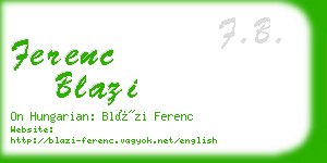 ferenc blazi business card